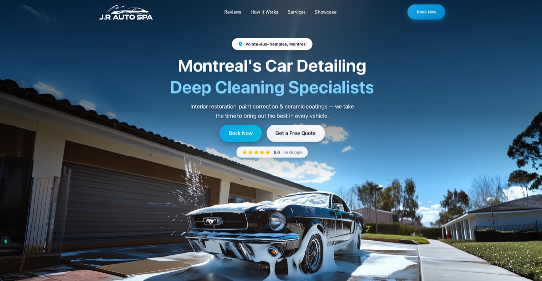 JR Auto Spa website